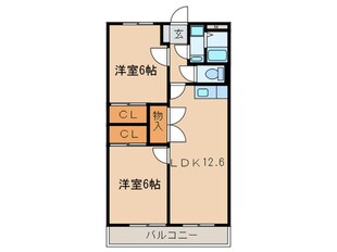 コンフォ－ル南川の物件間取画像